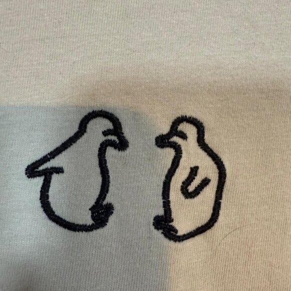 Beige Penguin Embroidery Graphic Tee - Size S - Picture 7 of 8